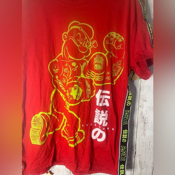 Popeye Japanese Large Red T Shirt - Picture 2 of 6
